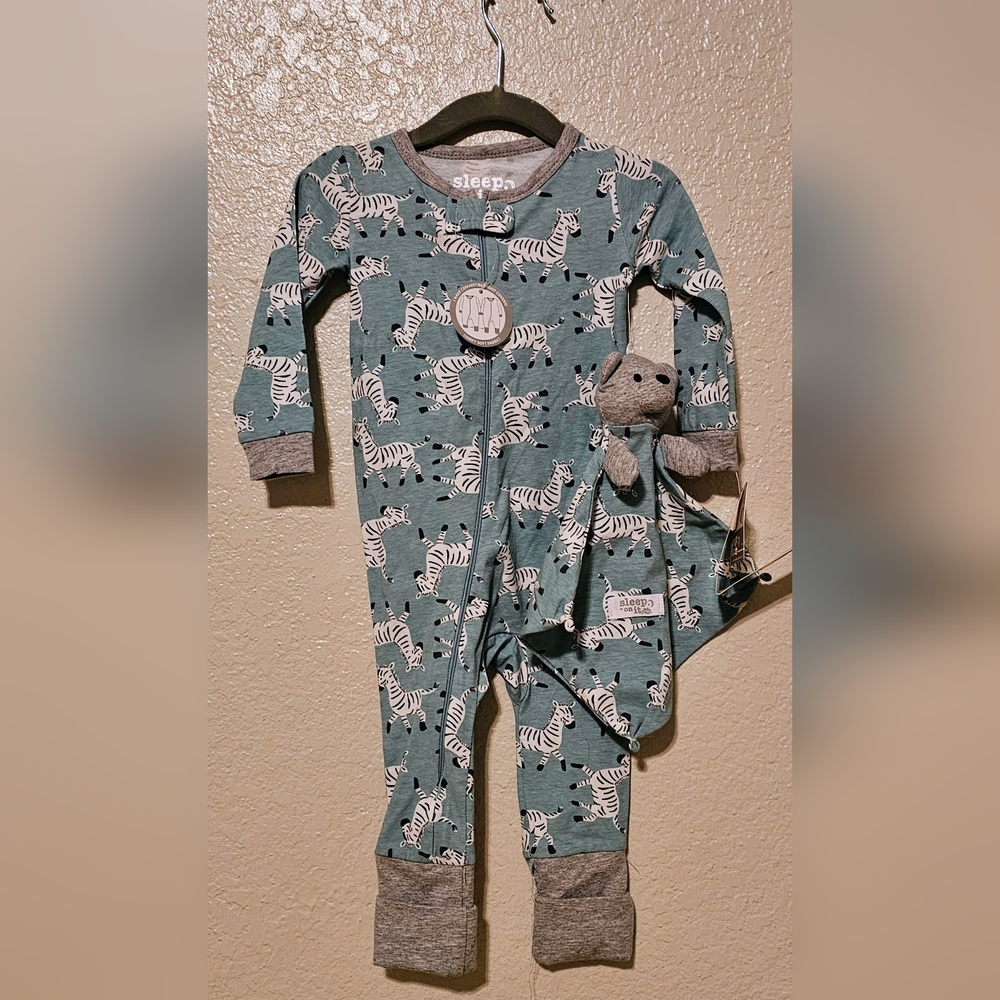 Sleep On It, Convertible Onesie, 18 months, Aqua and Gray